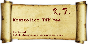 Kosztolicz Tímea névjegykártya