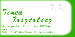 timea kosztolicz business card